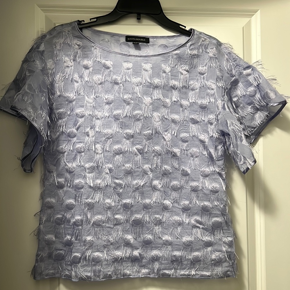 Banana Republic Lavender Fringe Blouse
